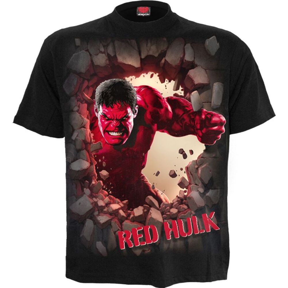 Marvel Comics Unisex Adult Captain America Red Hulk T-Shirt / Black